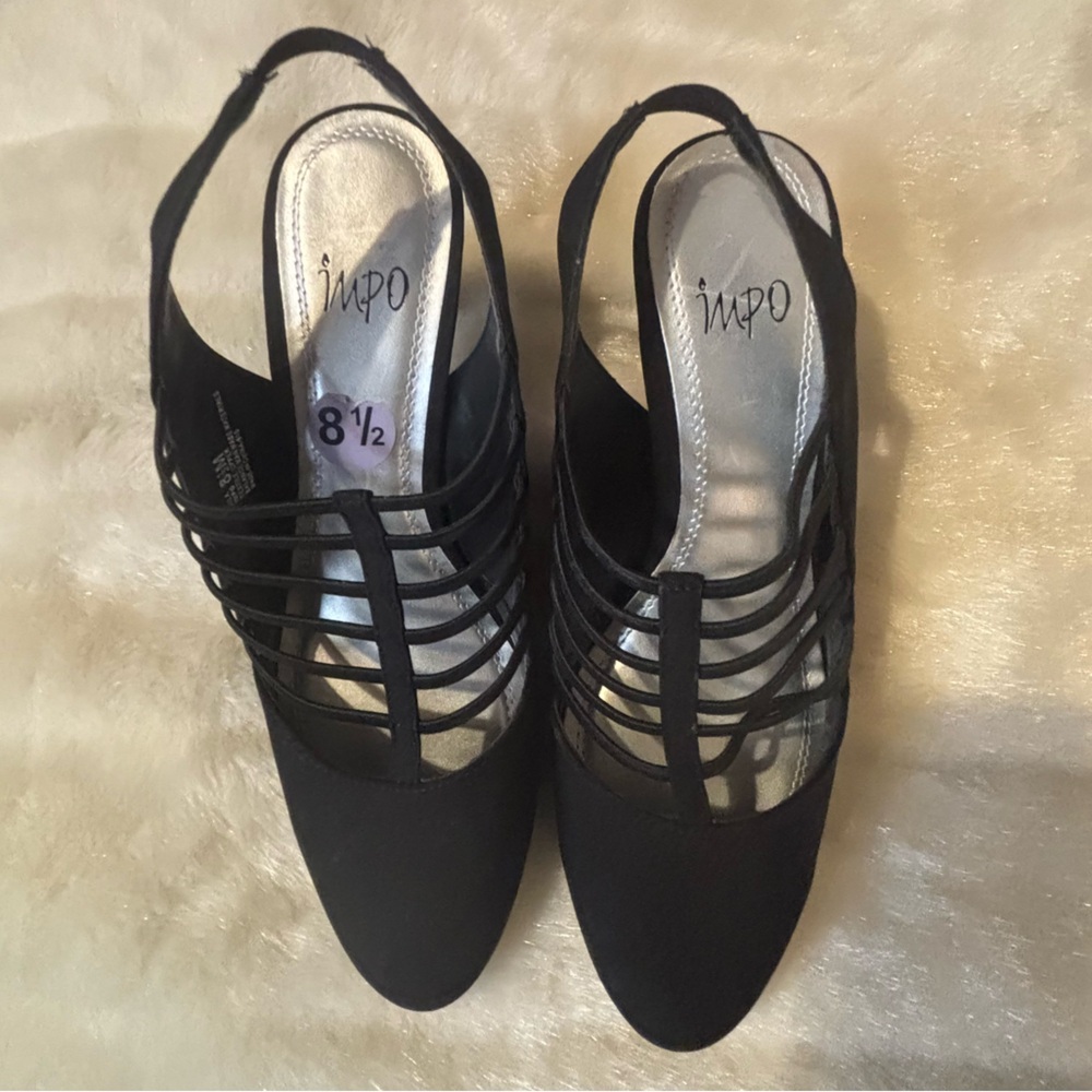 Impo Black Heels Elegant Design-size 8 1/2
